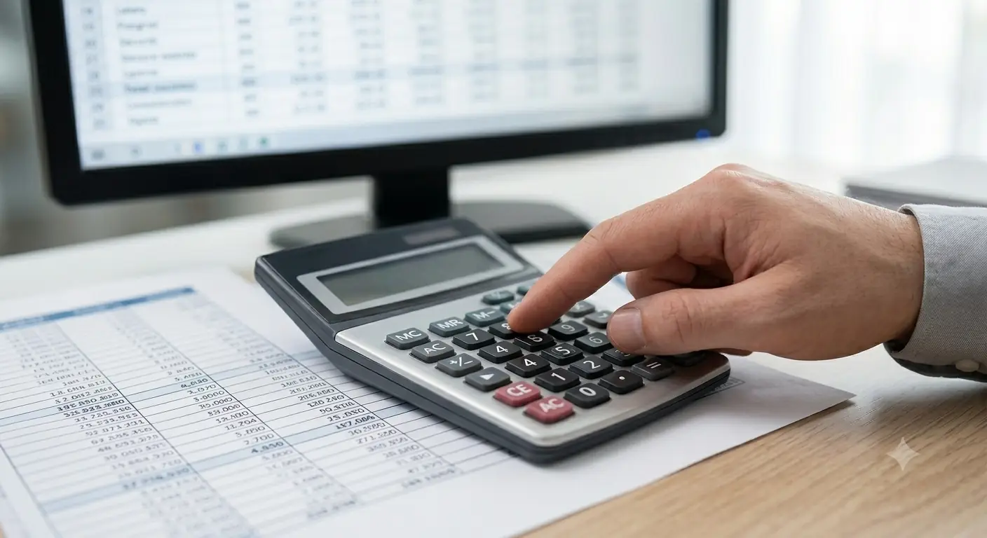 Asesoría fiscal y contabilidad con calculadora